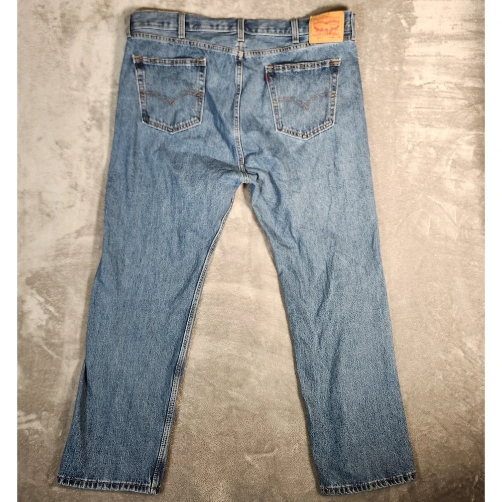 Levi's 505‎ Jeans Men's 42X30 Blue Straight Regular Fit Distressed